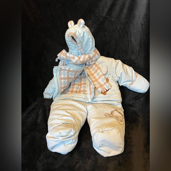 Blue two-piece detachable baby snowsuit 0 to 6 months. - Picture 4 of 5